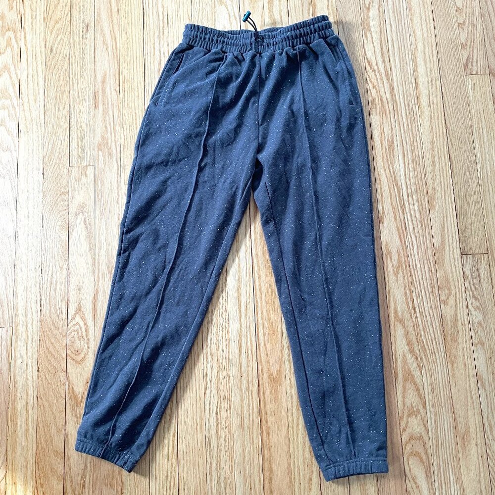 EUC Melody Ehsani Sweatpants Joggers Gray Speckled Men's Small Drawcord pockets